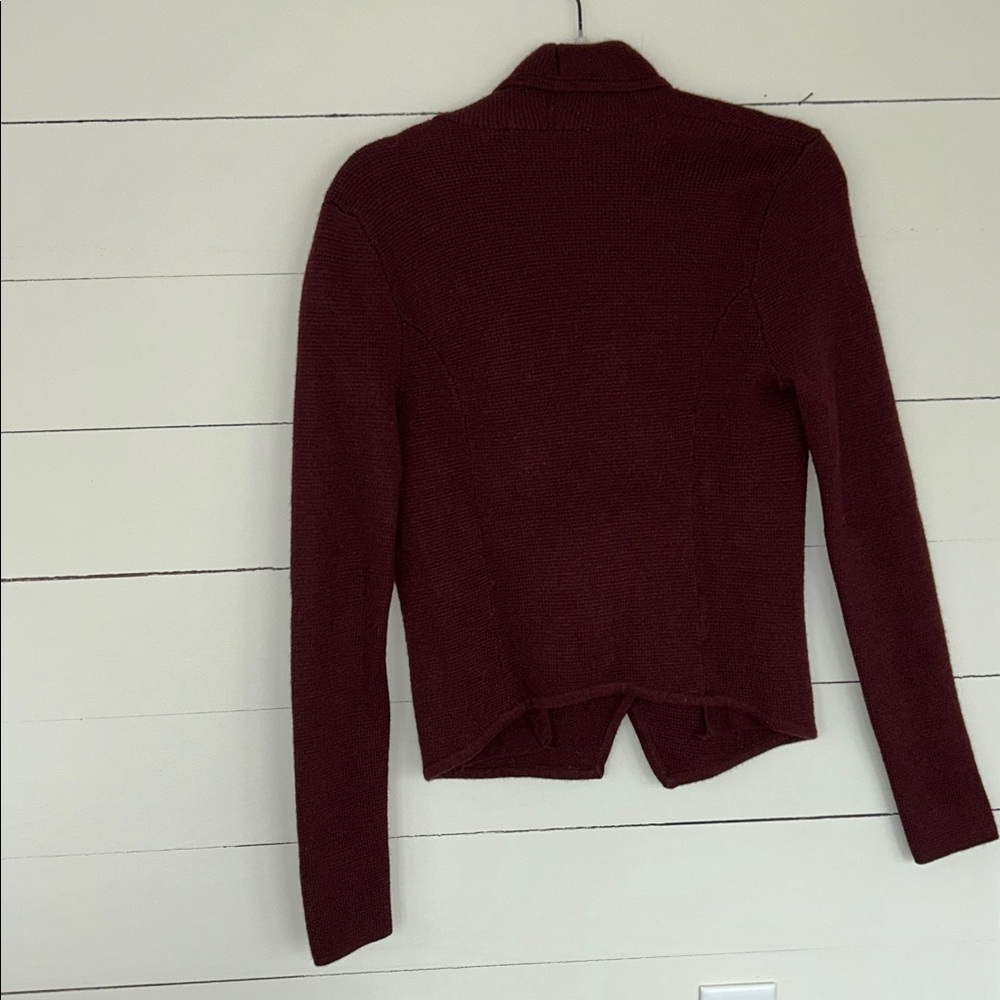 Ann Taylor LOFT Maroon Cardigan. Beautiful wool blend Knit Size Small. - Picture 2 of 5
